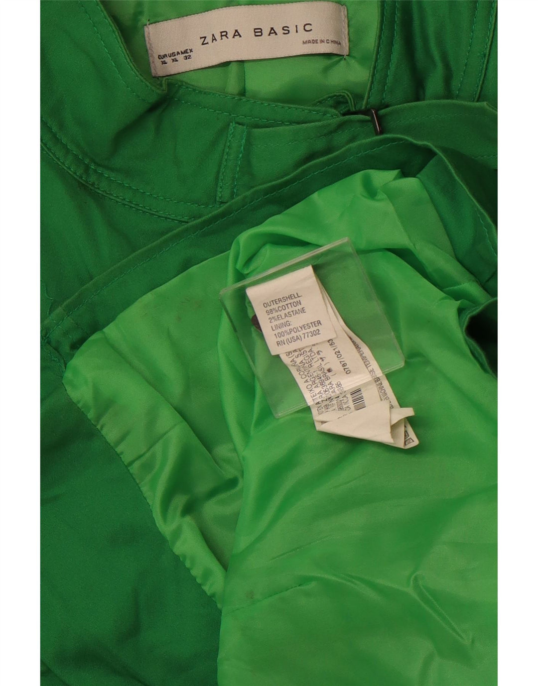 ZARA Womens Utility Jacket UK 18 XL Green Cotton
