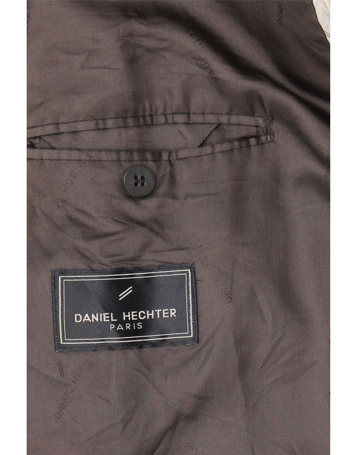 DANIEL HECHTER Mens 3 Button Blazer Jacket UK 44 2XL Grey Virgin Wool Vintage Daniel Hechter and Second-Hand Daniel Hechter from Messina Hembry 