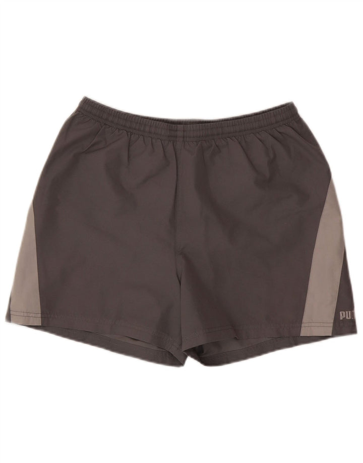 PUMA Mens Sport Shorts Small Grey Colourblock Polyester