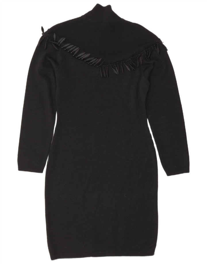 Byblos Dame Langærmet Jumper Kjole IT 42 Medium Sort Uld