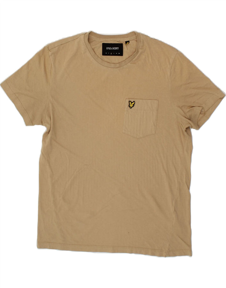 LYLE & SCOTT Mens T-Shirt Top Medium Beige Cotton Vintage Lyle & Scott and Second-Hand Lyle & Scott from Messina Hembry 