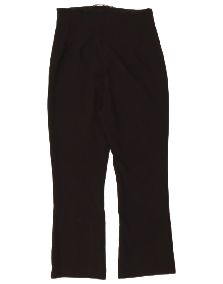 Zara Womens Bootcut Cropped Trousers W26 L23 Black