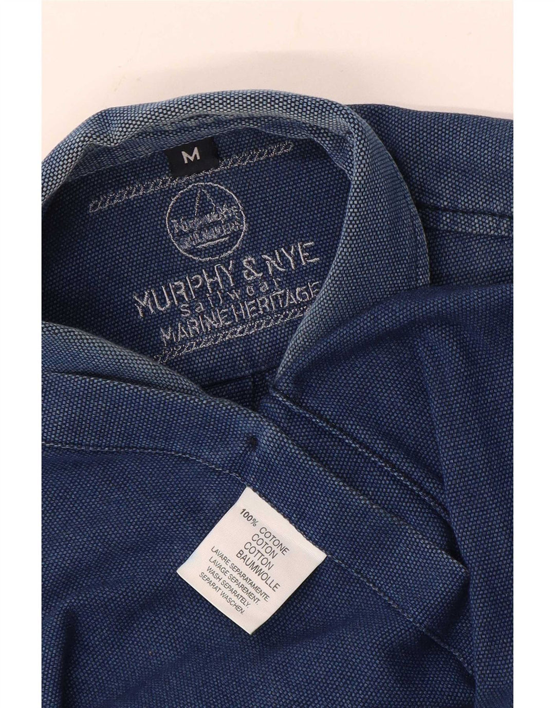 Murphy & Nye Herren-Sailwear-Hemd aus mittelblauer Baumwolle