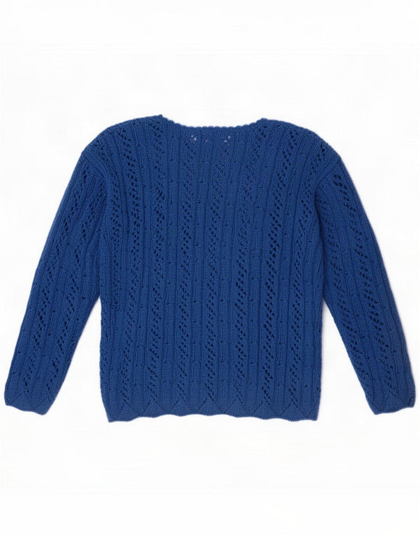 Vintage Damen Pullover mit U-Boot-Ausschnitt UK 16 Large Blue