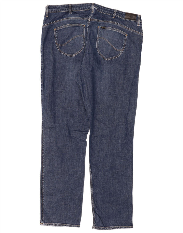 Lee Womens Straight Jeans W42 L33 Navy Blue Cotton