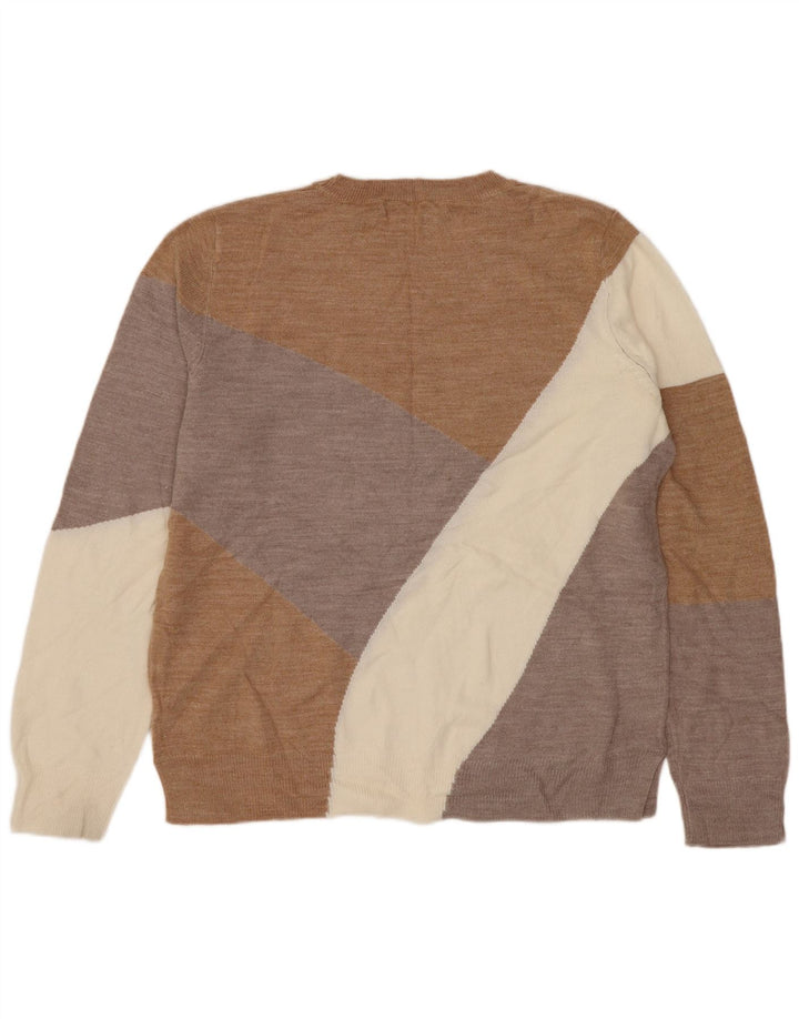 MARKS & SPENCER Womens Crew Neck Jumper Sweater UK 12 Medium Brown