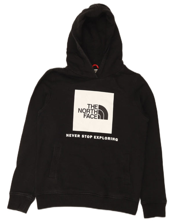 The North Face Boys Graphic Hoodie Jumper 14-15 Years XL Black Cotton