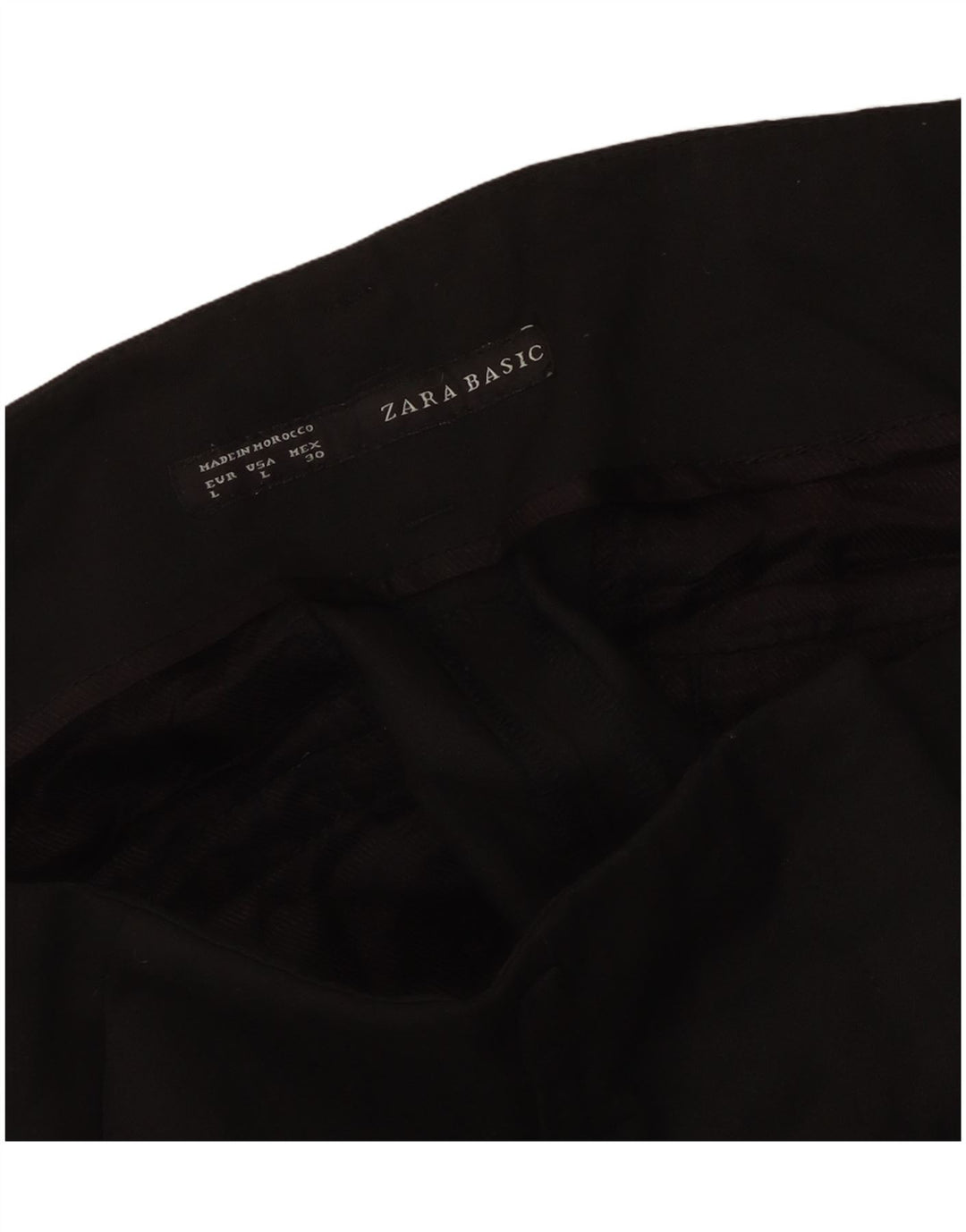 Zara Womens Slim Chino Trousers Large W34 L30 Black