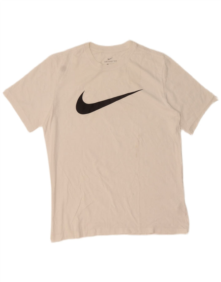 Nike Mens Graphic T-Shirt Top Medium White Cotton