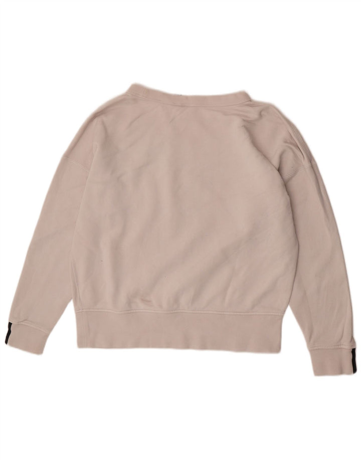 Adidas Womens Oversized Sweatshirt Jumper UK 10 Small White Cotton