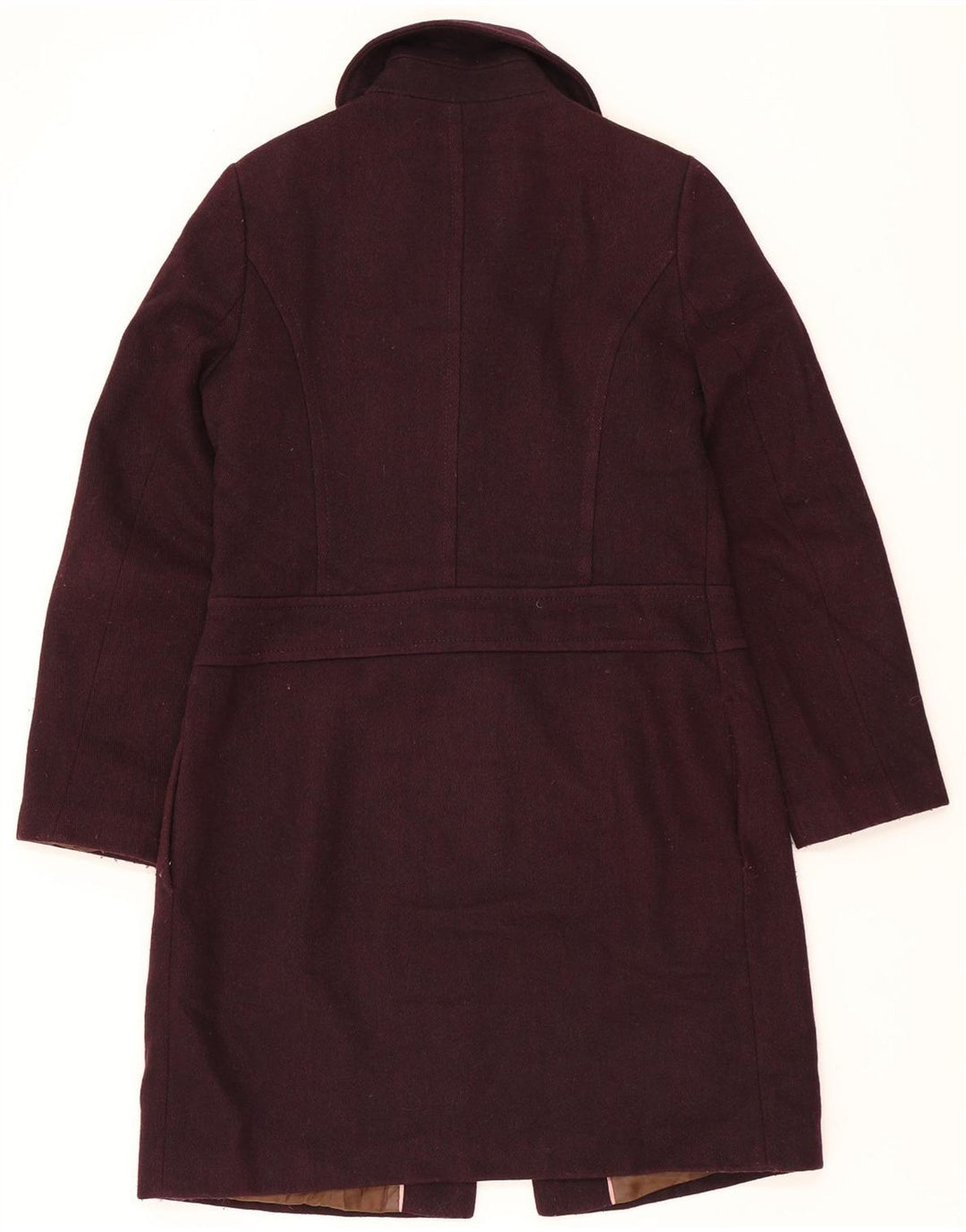 LAURA ASHLEY Womens Overcoat UK 12 Medium Burgundy Wool Vintage Laura Ashley and Second-Hand Laura Ashley from Messina Hembry 