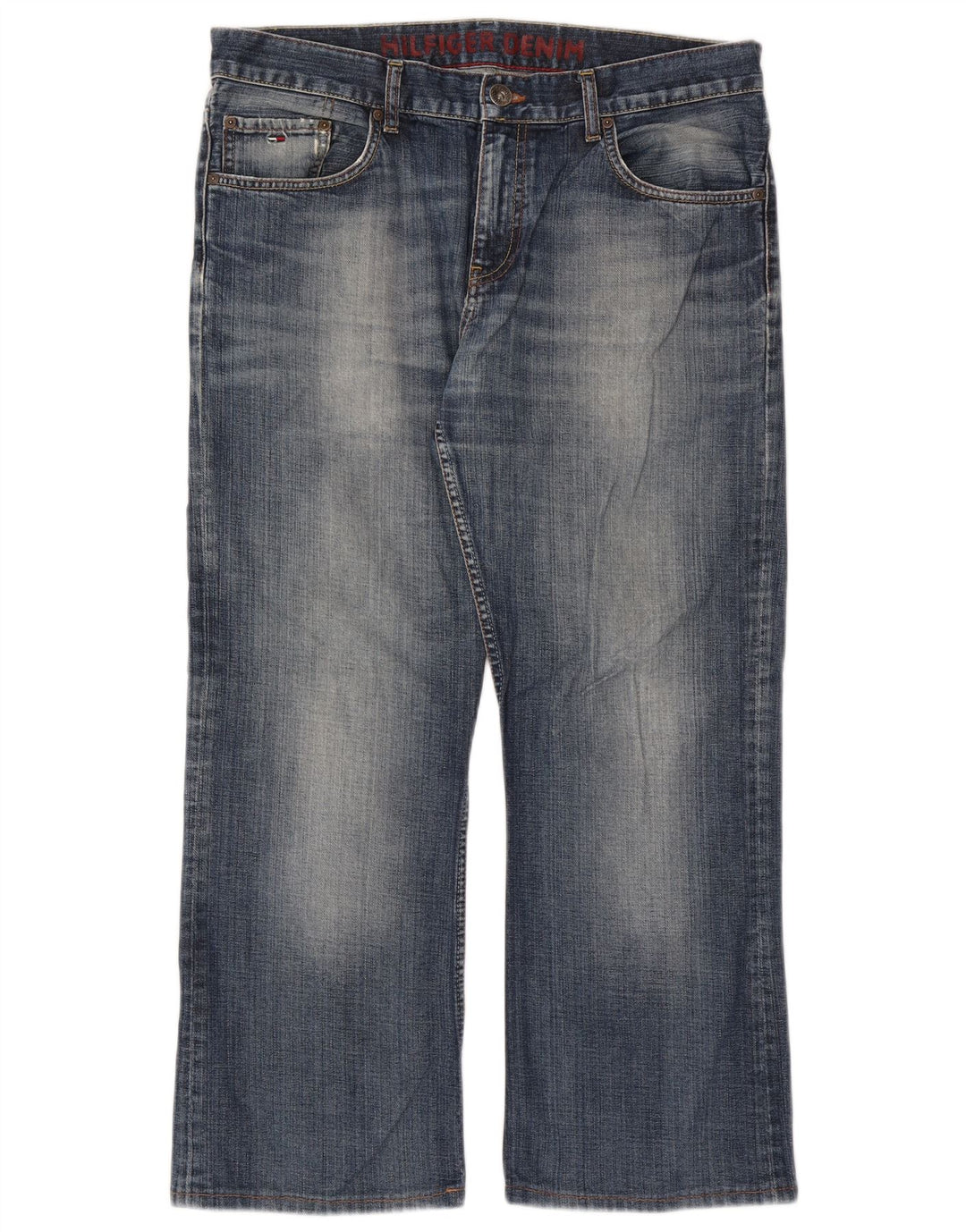 Tommy Hilfiger Mens Cropped Straight Jeans W34 L26 Blue