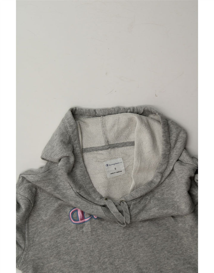 CHAMPION Womens Hoodie Jumper UK 10 Small Grey Cotton Vintage Champion and Second-Hand Champion from Messina Hembry 