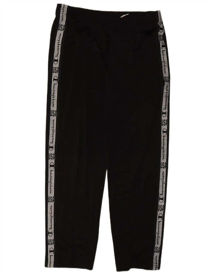 Pantaloni da tuta con grafica Champion da uomo, grandi, in poliestere color block nero