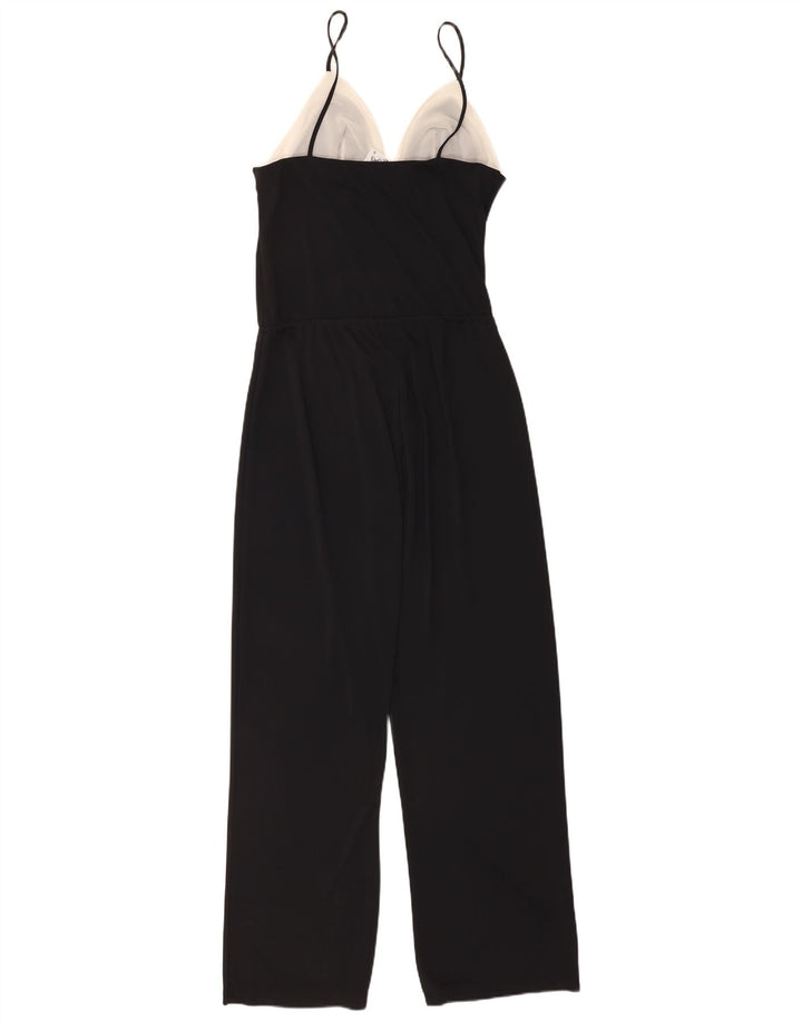 Vintage Womens Jumpsuit UK 10 Small  Black Colourblock Polyester