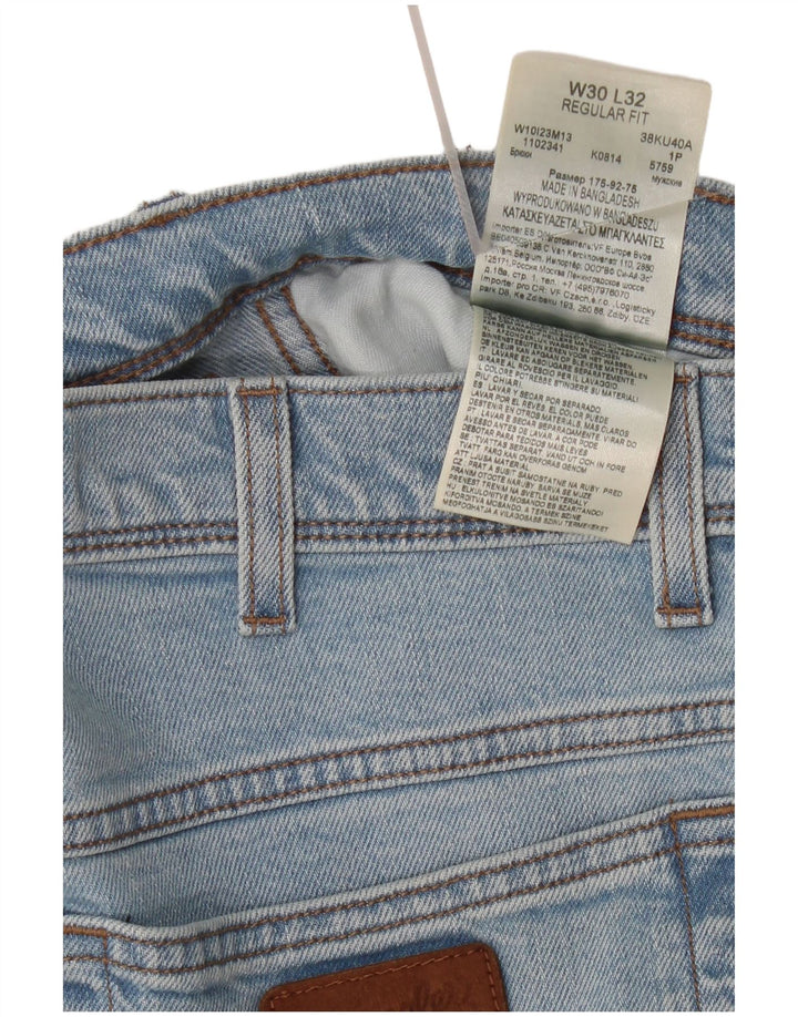 Wrangler Womens Regular Fit Straight Jeans W30 L32 Blue Cotton