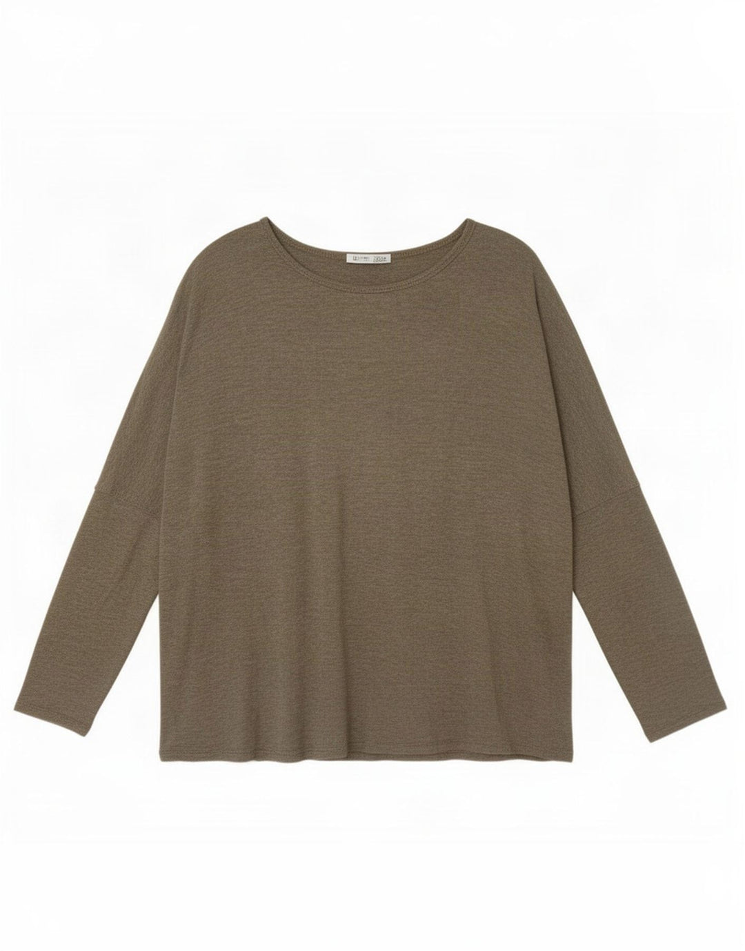 Zara Mujer Top Extragrande Manga Larga UK 10 Small Caqui