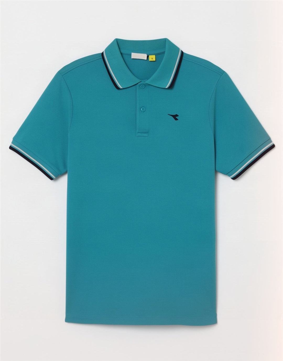 Diadora Mens Polo Shirt Small Turquoise Striped