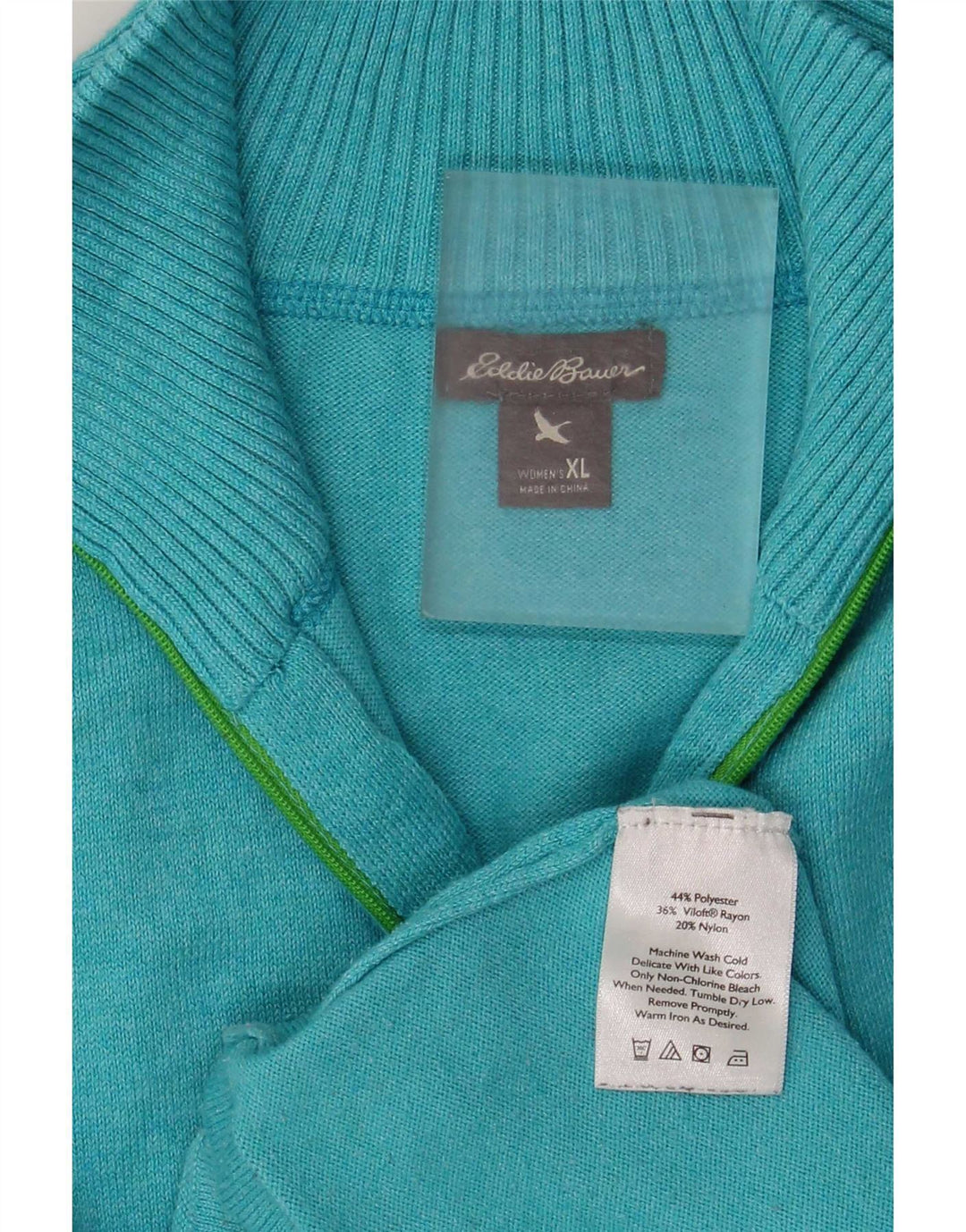 Женский джемпер с воротником на молнии Eddie Bauer, Великобритания, 18 XL, синий полиэстер