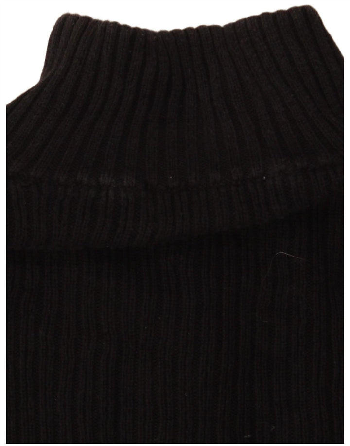 Calvin Klein Mens Zip Neck Jumper Sweater Large Black Cotton