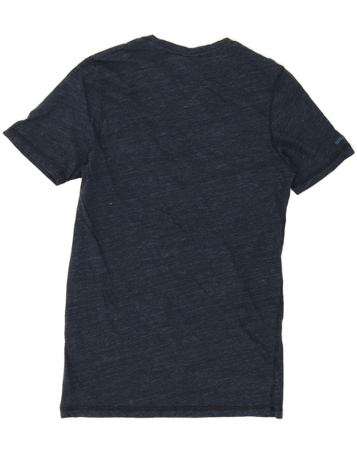 JACK & JONES Mens T-Shirt Top Medium Navy Blue Flecked Cotton Vintage Jack & Jones and Second-Hand Jack & Jones from Messina Hembry 