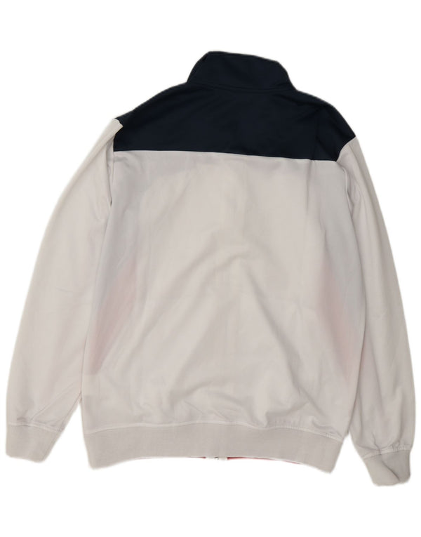 Asics Hombre Chándal Top Jacket Small Blanco Colorblock Poliéster