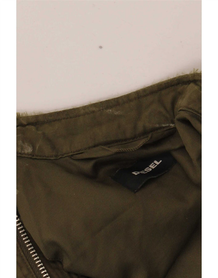 Diesel Mens Bomber Jacket UK 36 Small Khaki