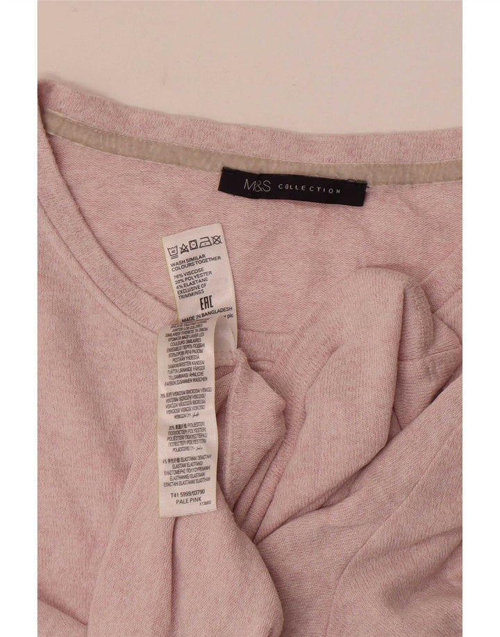 Marks & Spencer Womens T-Shirt Top UK 16 Large Pink Viscose