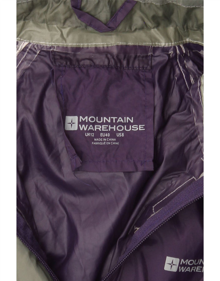 MOUNTAIN WAREHOUSE Womens Hooded Rain Jacket UK 12 Medium Purple Nylon Vintage Mountain Warehouse and Second-Hand Mountain Warehouse from Messina Hembry 