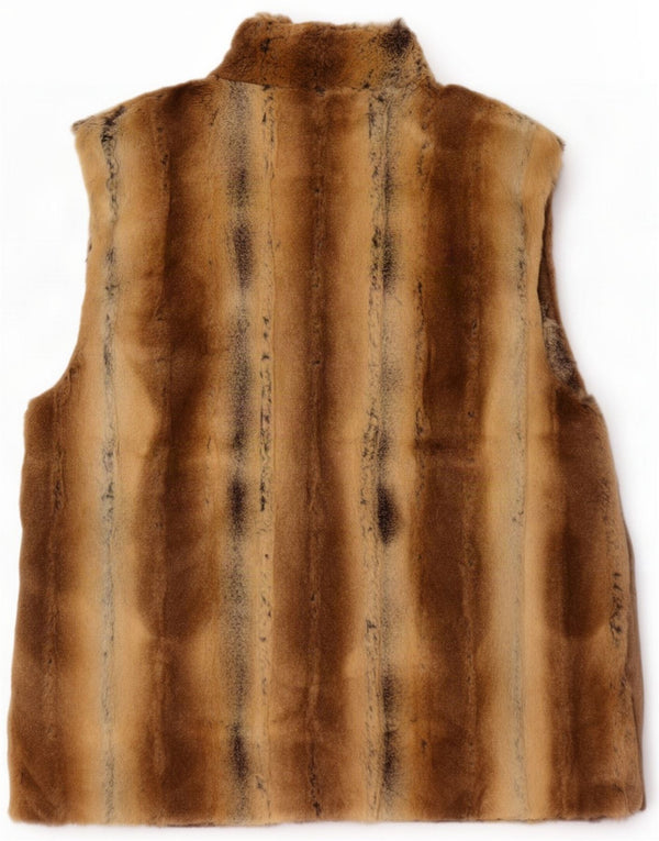 Gerry Weber Womens Faux Fur Gilet UK 16 Large Brown Animal Print Viscose