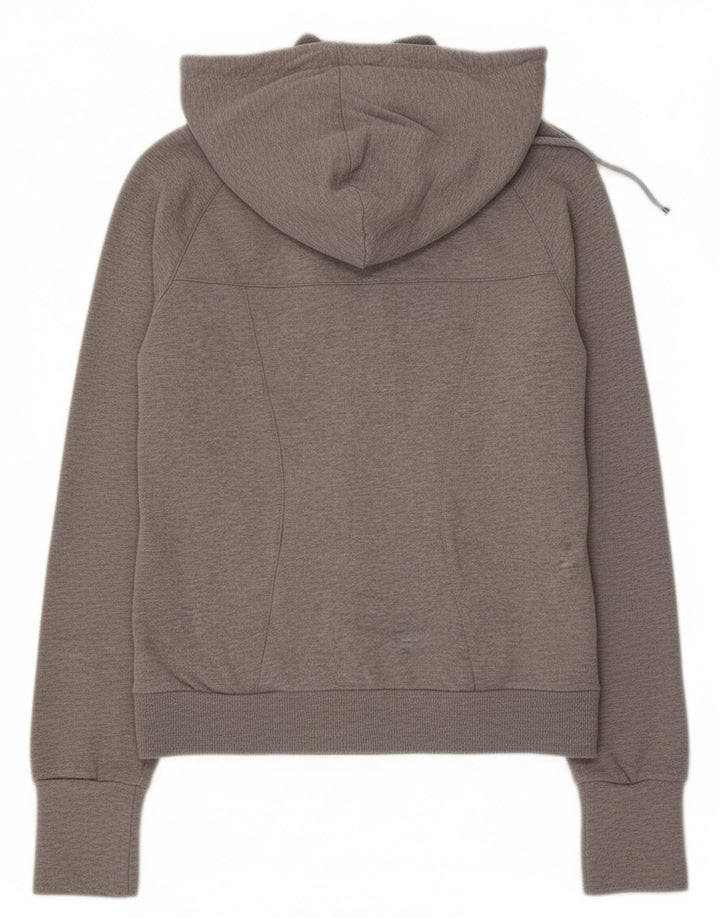 Puma Womens Zip Hoodie Sweater UK 12 Medium Grey Colourblock