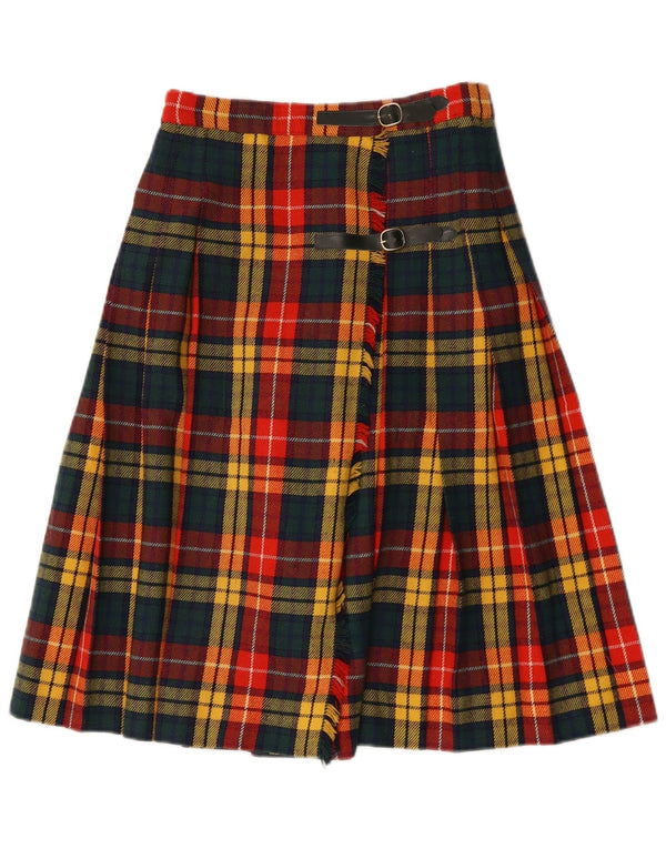 Vintage Womens Pleated Wrap Skirt W28 Medium Multicoloured Plaid