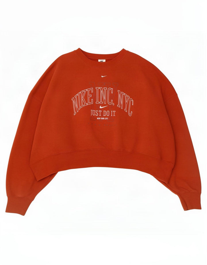 Pulover pentru femei Nike Crop Graphic Oversized Sweat UK 16 Large Red