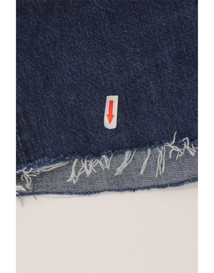 Levi's Womens 501 Distressed Denim Shorts W28 Medium Navy Blue Cotton