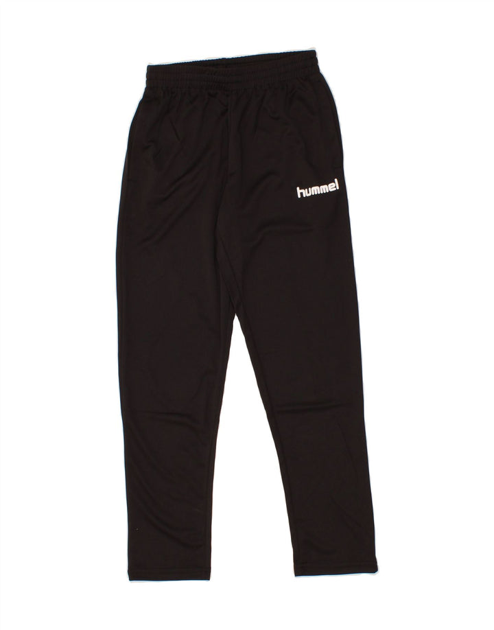 HUMMEL Boys Graphic Tracksuit Trousers 13-14 Years Black Polyester Vintage Hummel and Second-Hand Hummel from Messina Hembry 