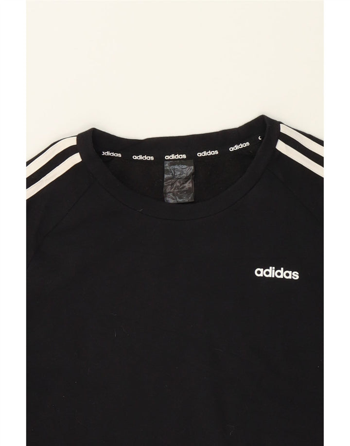 ADIDAS Womens Sweatshirt Jumper UK 12/14 Medium Black Cotton Vintage Adidas and Second-Hand Adidas from Messina Hembry 