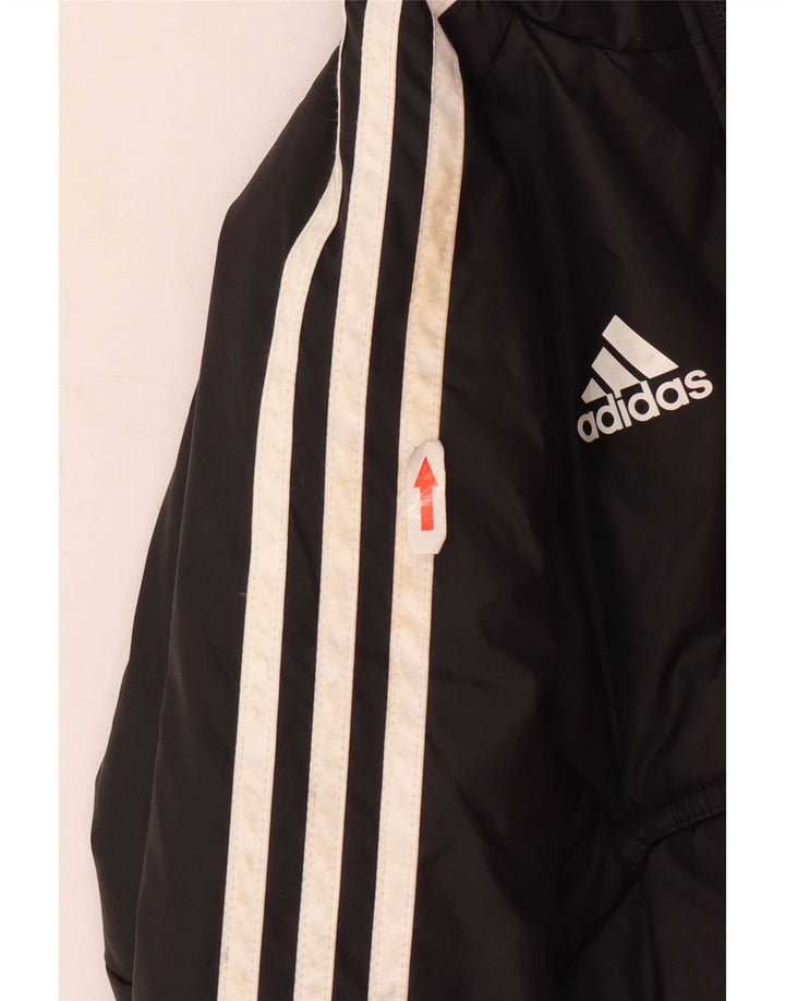 Giacca imbottita con cappuccio grafica Adidas da ragazzo 9-10 anni in poliestere nero