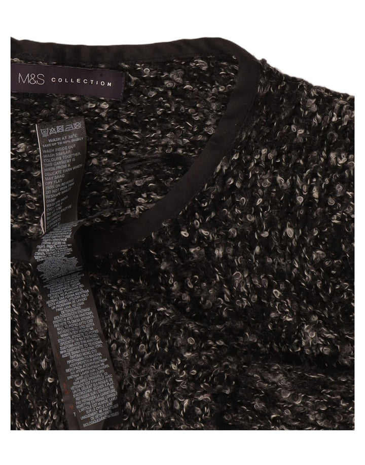 Marks & Spencer dame cardigan sweater UK 12 Medium Grey Flecked Acryl