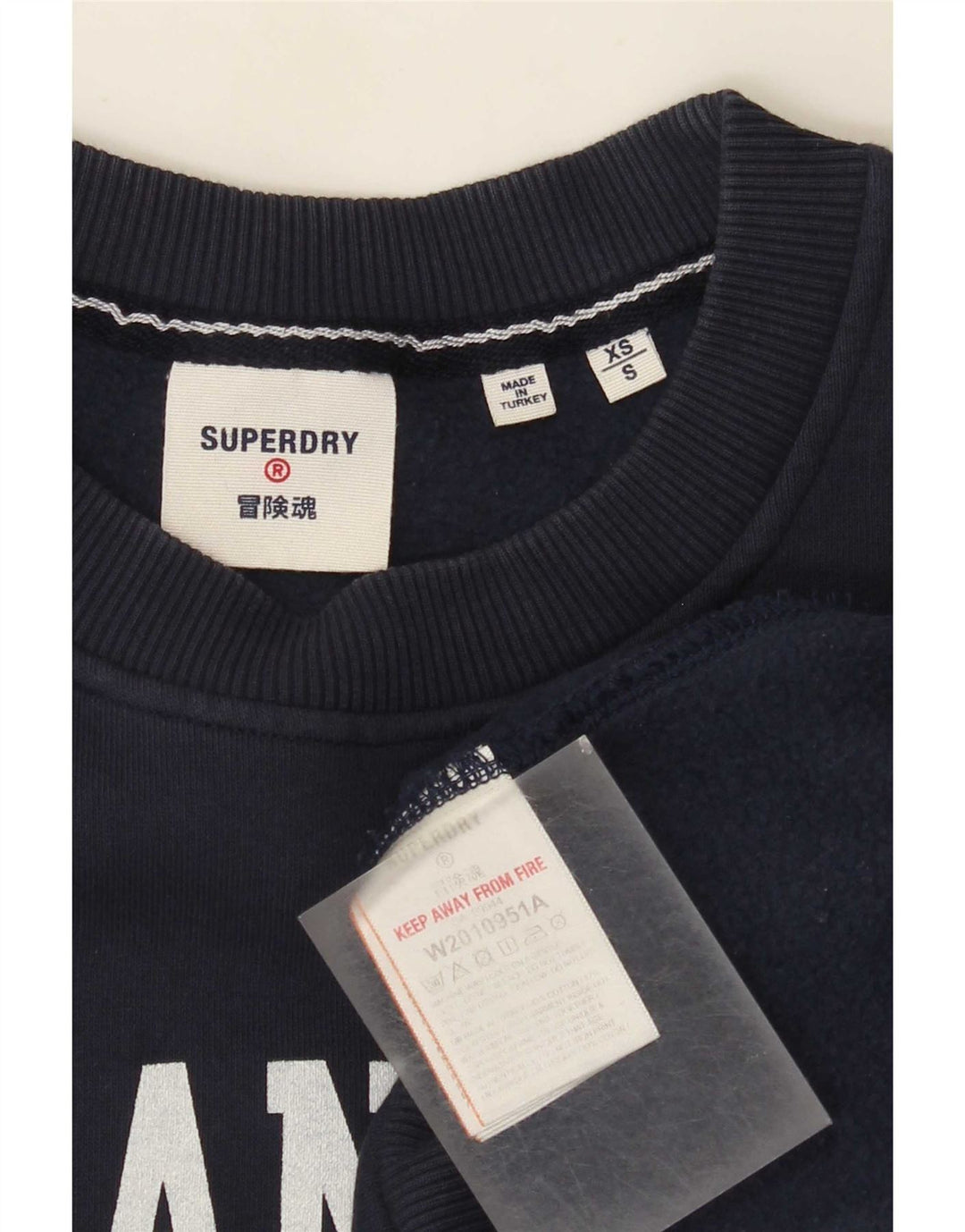 Superdry Mens Graphic Sweatshirt Jumper Small Navy Blue Cotton