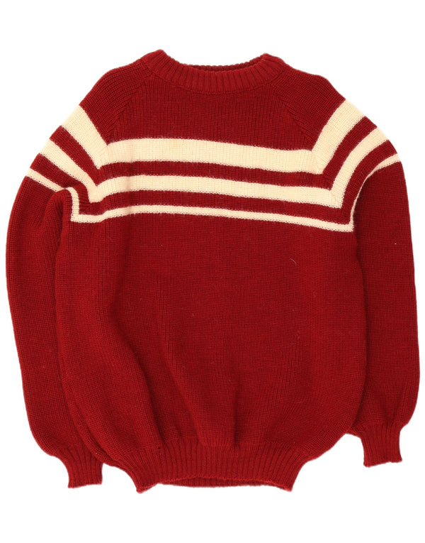 Le Tricot Marine férfi nyakú pulóver XL piros csíkos gyapjú