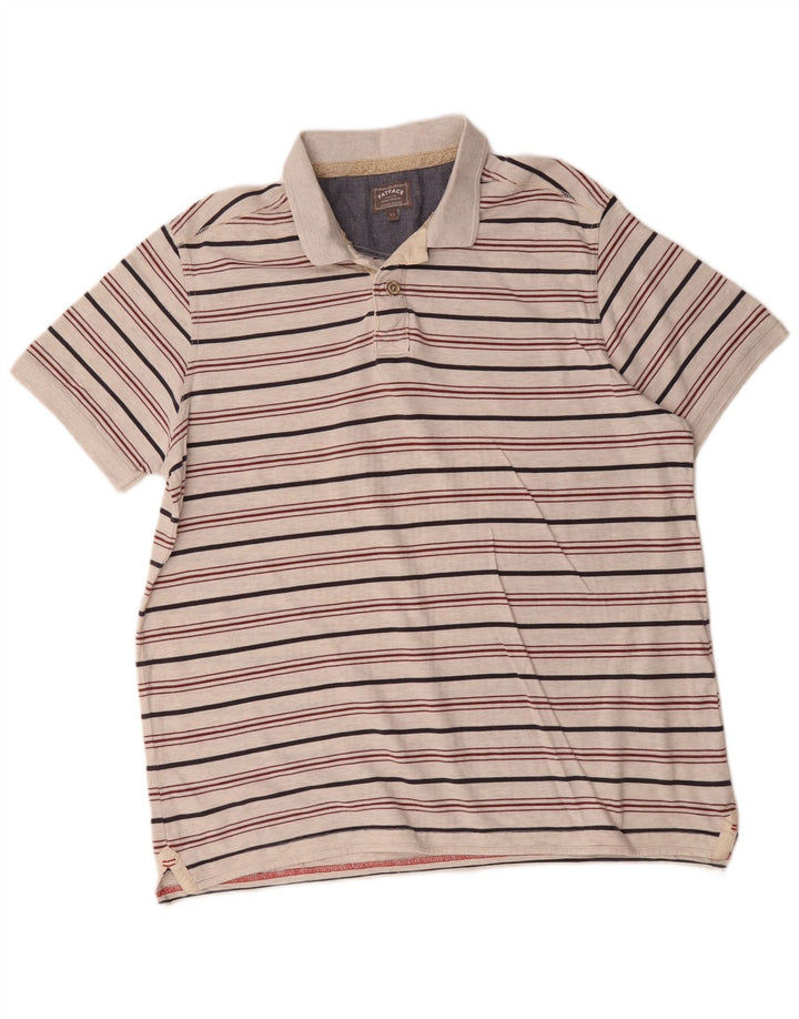 Fat Face Mens Polo Shirt XL Grey Striped Cotton