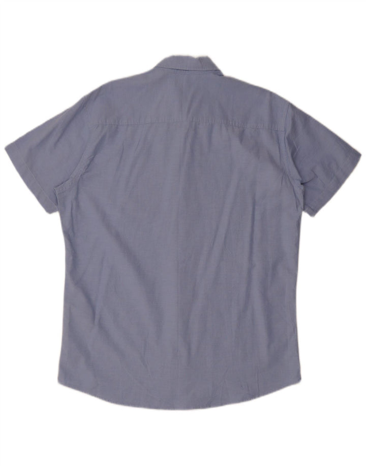 Jack & Jones Mens Short Sleeve Shirt XL Blue Cotton
