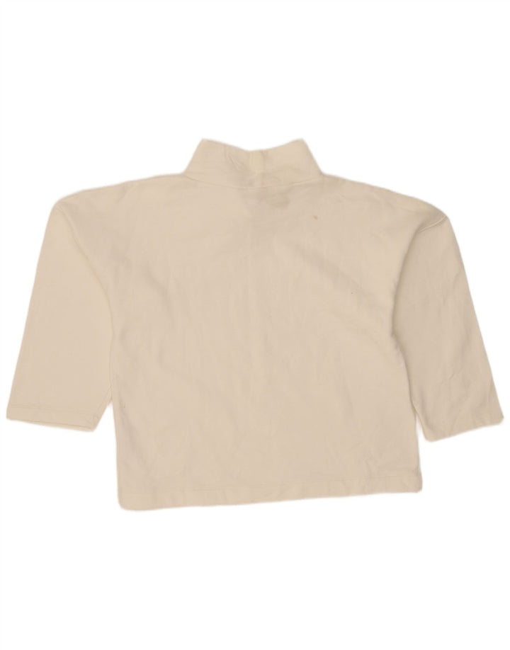 Zara Dame Oversized Top 3/4 ærme UK 10 Small Off White Bomuld