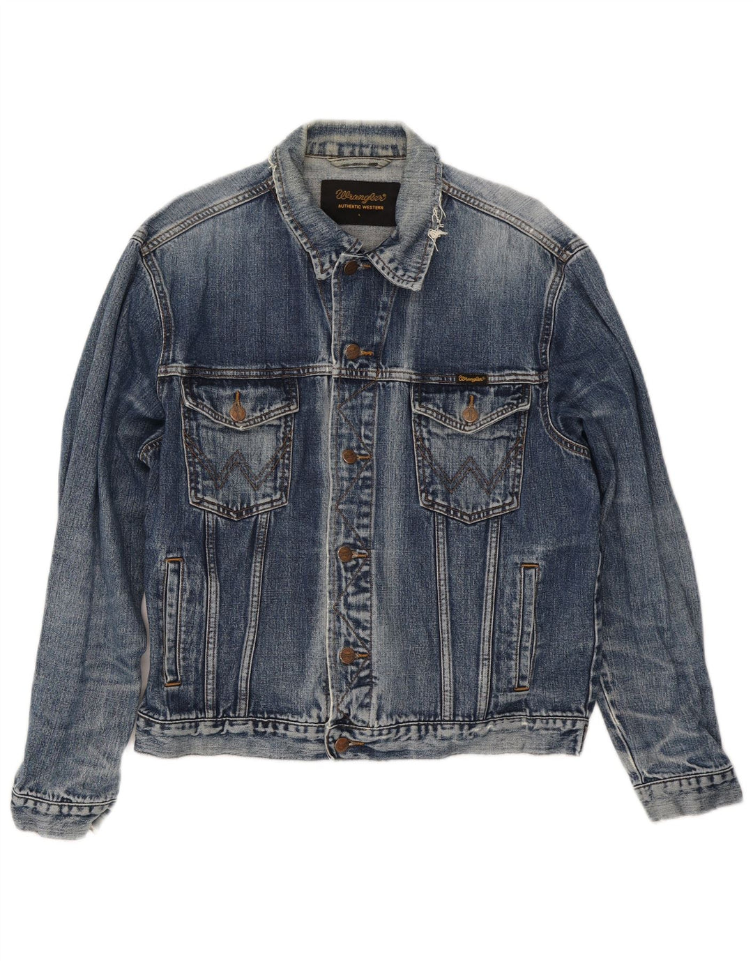 Wrangler Dame denimjakke UK 16 Stor Blå Bomuld
