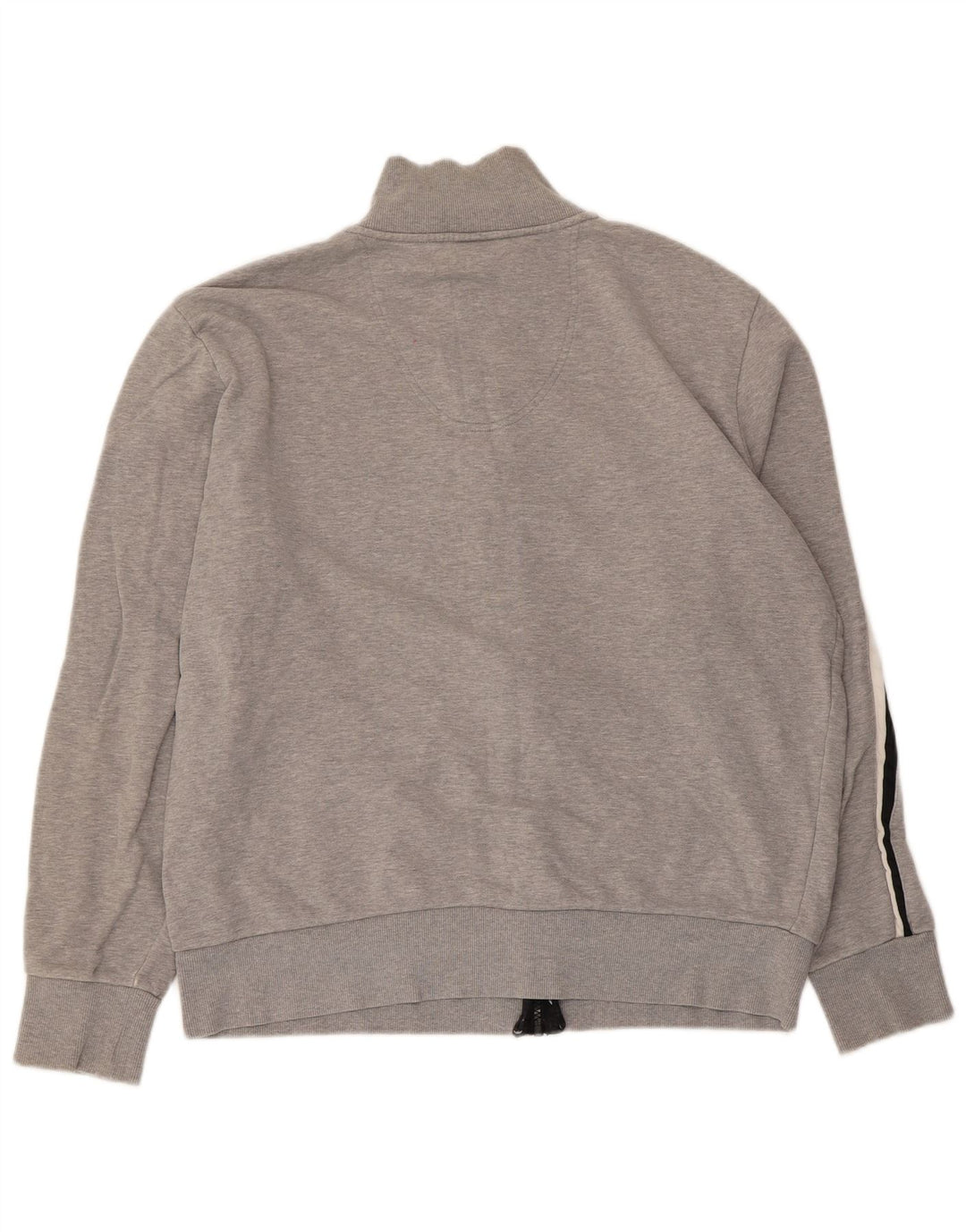 Hugo Boss Mens Tracksuit Top Jacket Large Grey Striped Cotton