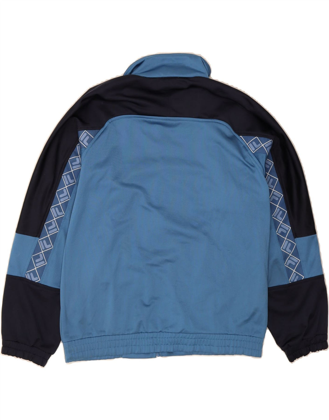 FILA Mens Loose Fit Tracksuit Top Jacket IT 46 Small Blue Colourblock Vintage Fila and Second-Hand Fila from Messina Hembry 