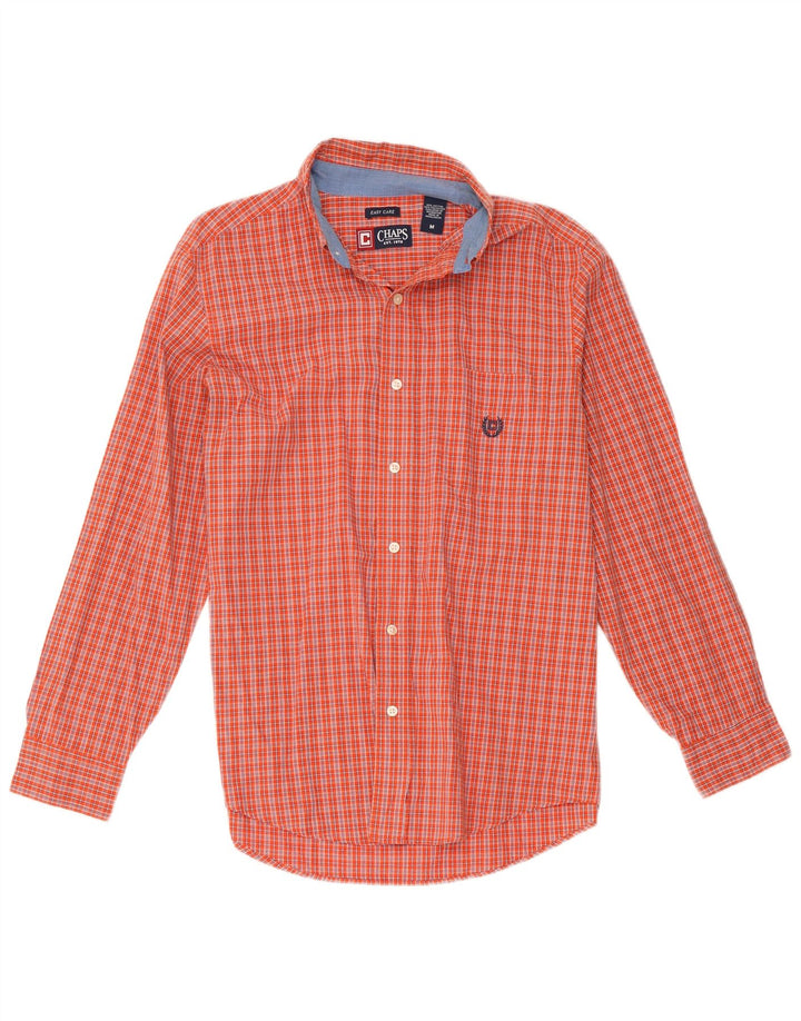 Chaps Mens Shirt Medium Red Check Cotton