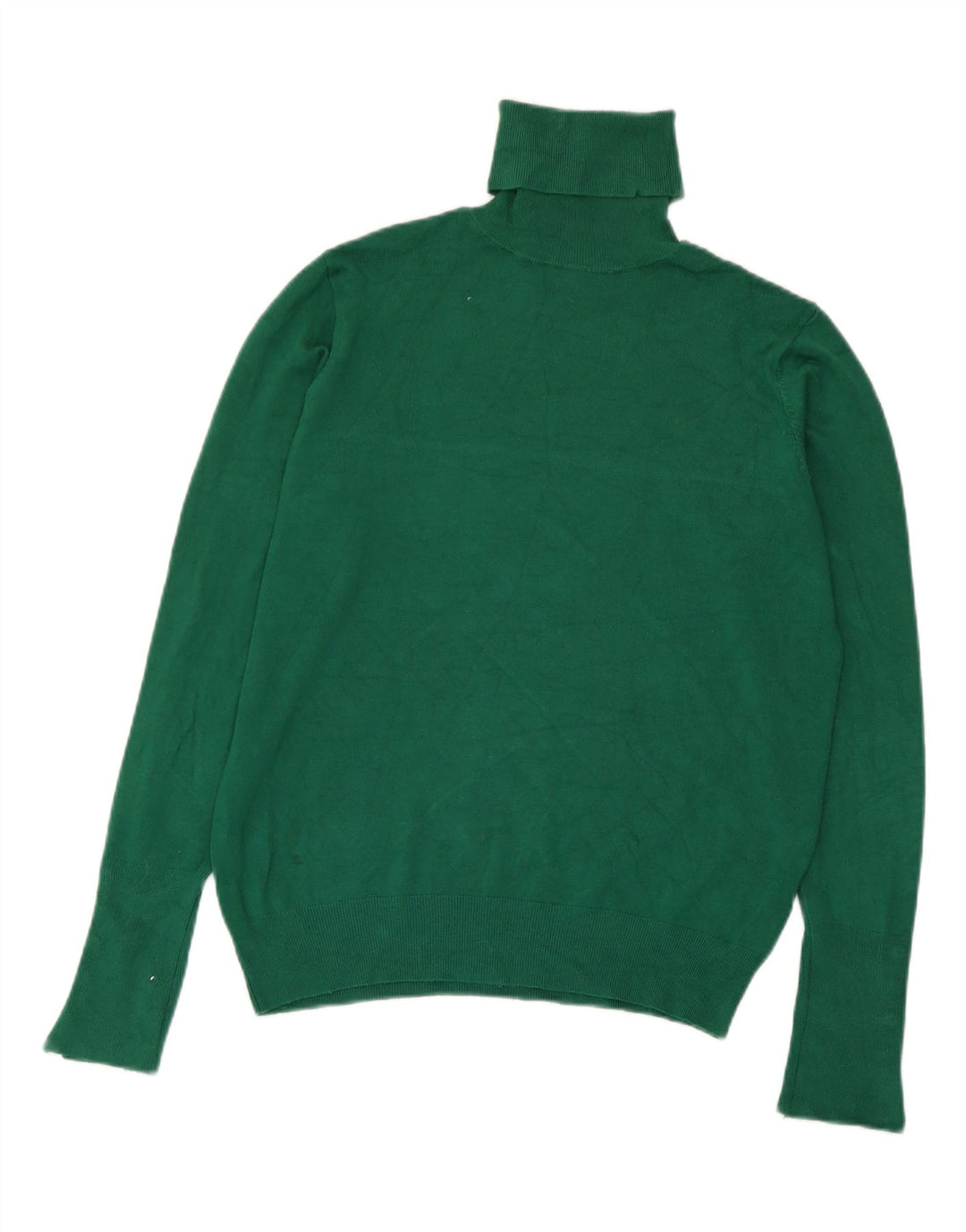 Zara Womens Roll Neck Jumper Sweater UK 12 Medium Green Viscose