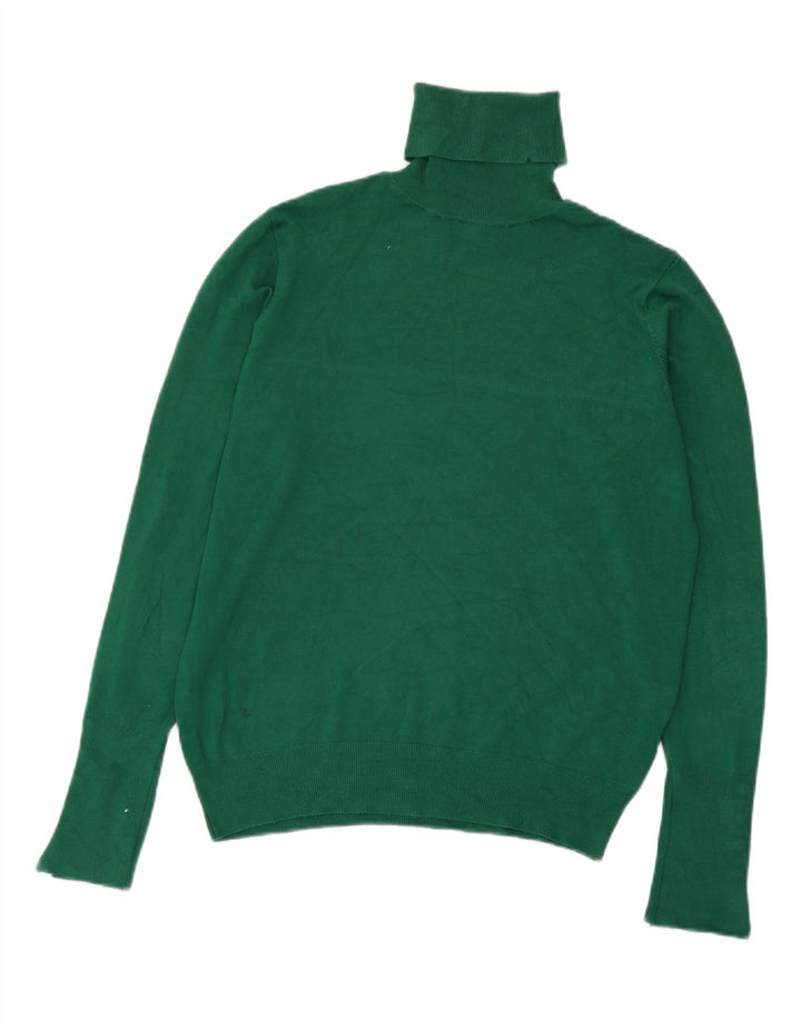 Zara Womens Roll Neck Jumper Sweater UK 12 Medium Green Viscose