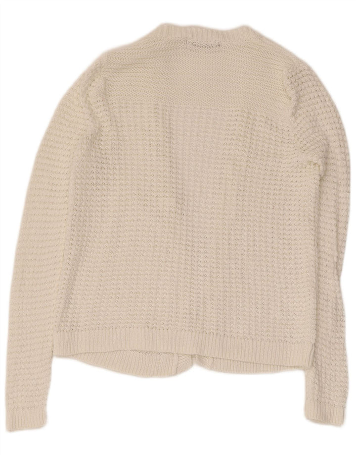 Marks & Spencer Womens Open Cardigan Sweater UK 8 Small White